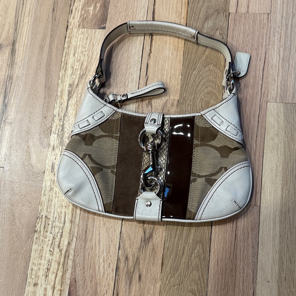 Coach Brown and Cream Mini Bag